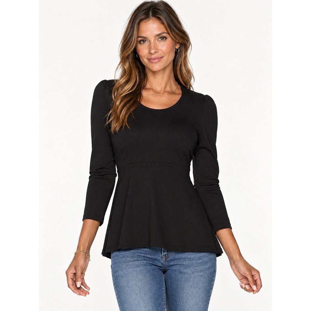 Stella McCartney Seven7 Ponte Knit Peplum Flattering Minimalist Top M